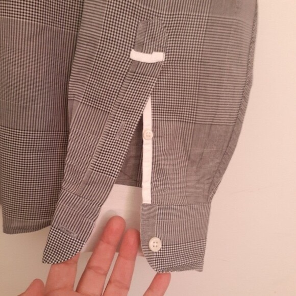 hickey freeman shirt mens l gray black white cotton dress shirt mens large - Picture 5 of 7
